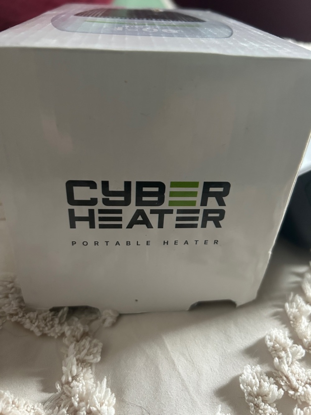 CYBER HEATER Portable Heater - White with Green Accent